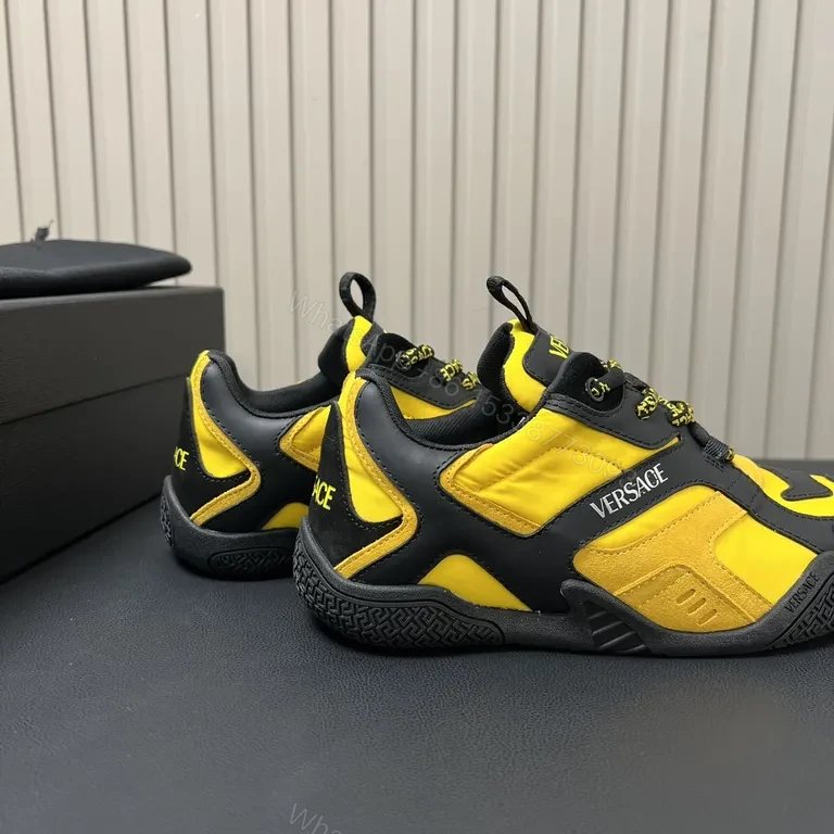 View 2 of Bold Black-Yellow Luxe High-Tops: Versace-Inspired Sneaker