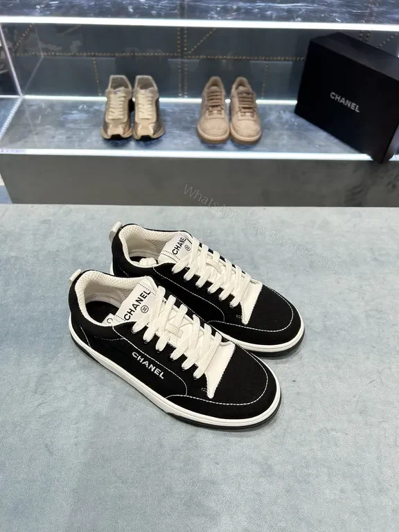 View 2 of Chanel-Inspired Everyday Sneaker: Black & White Luxury