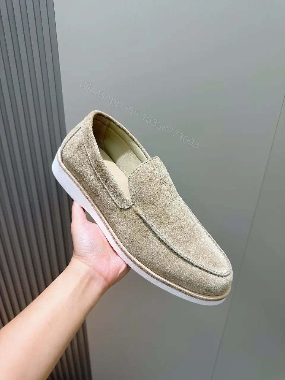 View 4 of Textured Suede High-Top Slip-Ons with Subtle Detailing