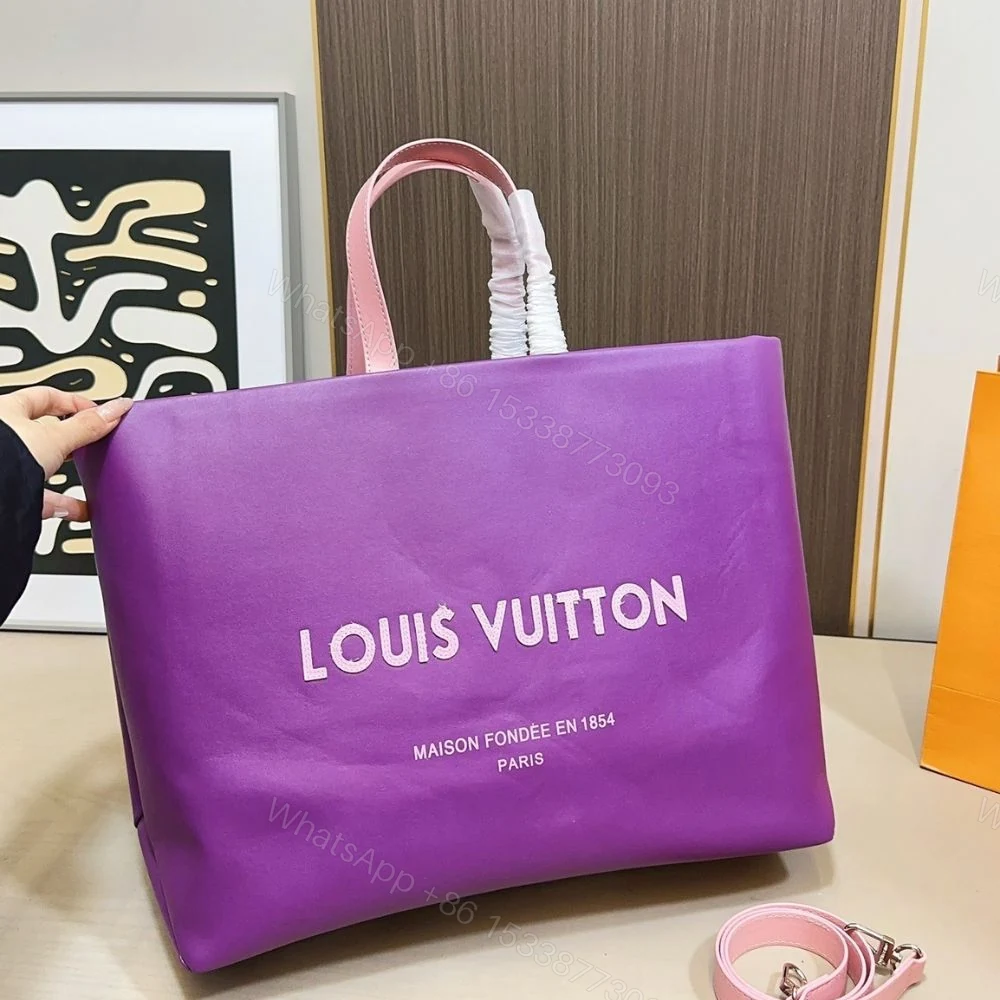 View 3 of Louis Vuitton MM Shopper Tote Bag Violet 41Cm