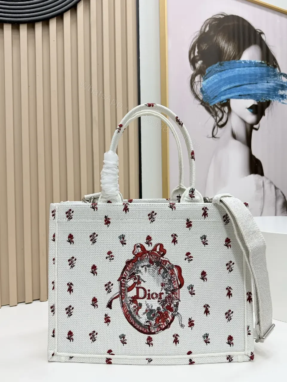 View 8 of Chic Couture Tote: Luxe Canvas Bag with Padded Handles