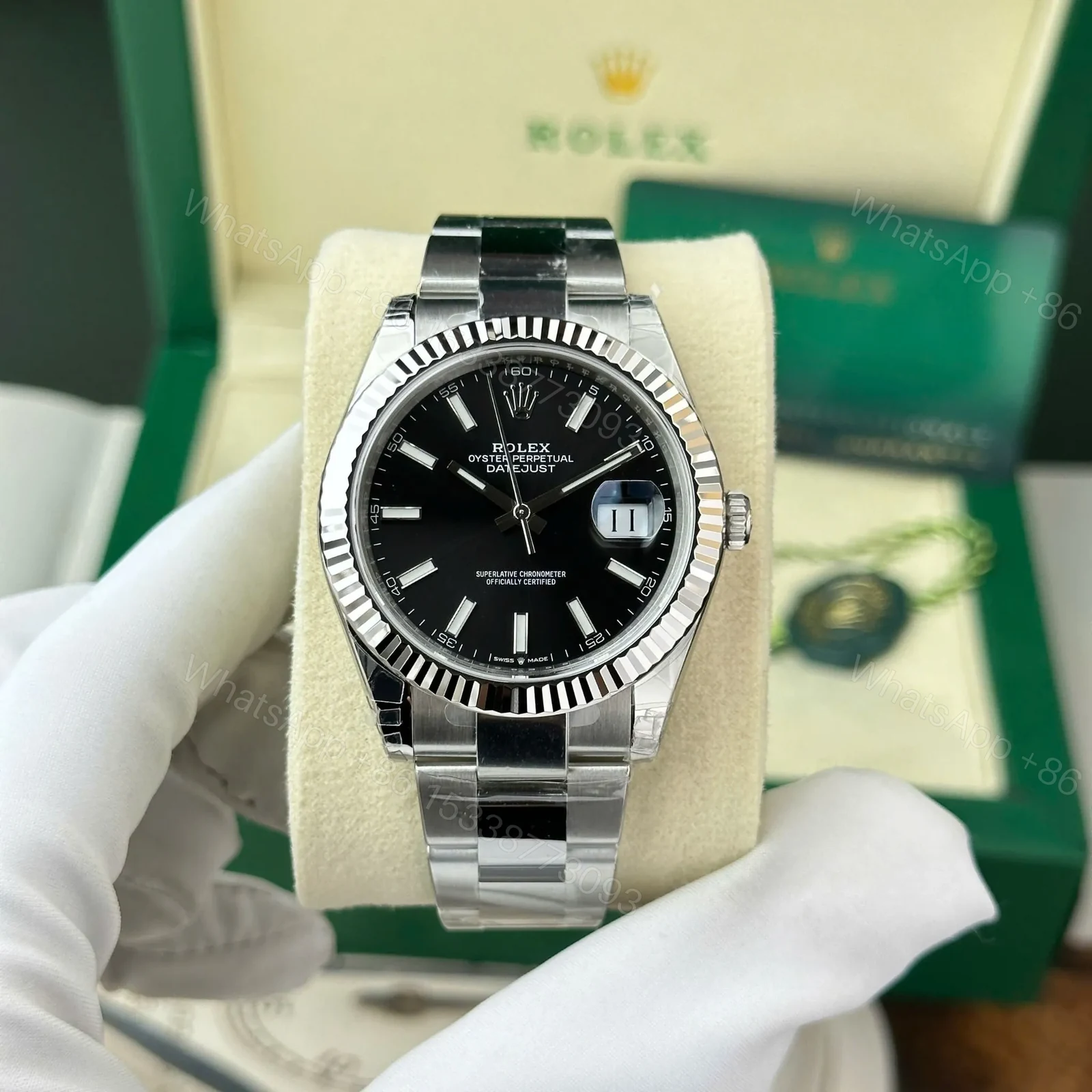 View 2 of Replica Rolex Datejust Black Dial 116334 41 mm