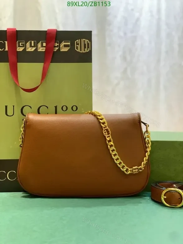 View 10 of Gucci White Blondie Leather Shoulder Bag Dupe ZB11535 – Stylish Chain Strap