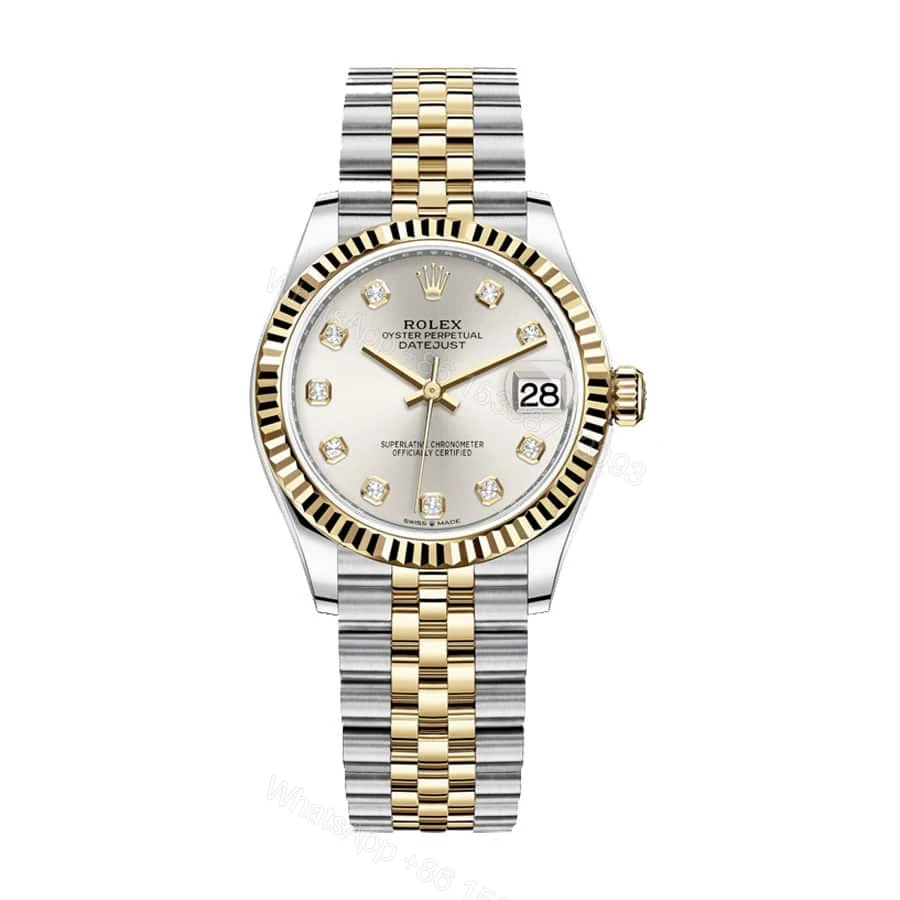 Rolex Lady-Datejust 279173 Super Clone : Two-Tone Diamond Silver Dial 28mm — view 1