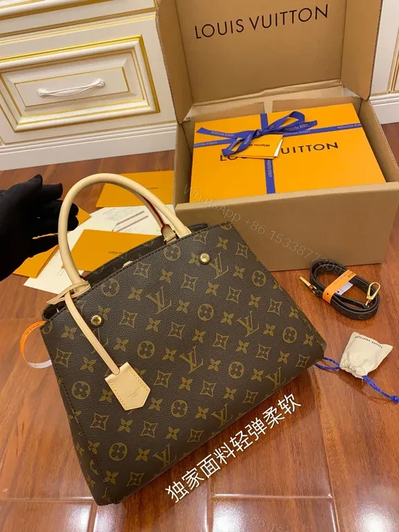 View 3 of Chic Monogram Tote: Luxury, Durable Leather Accents, 15-Inch