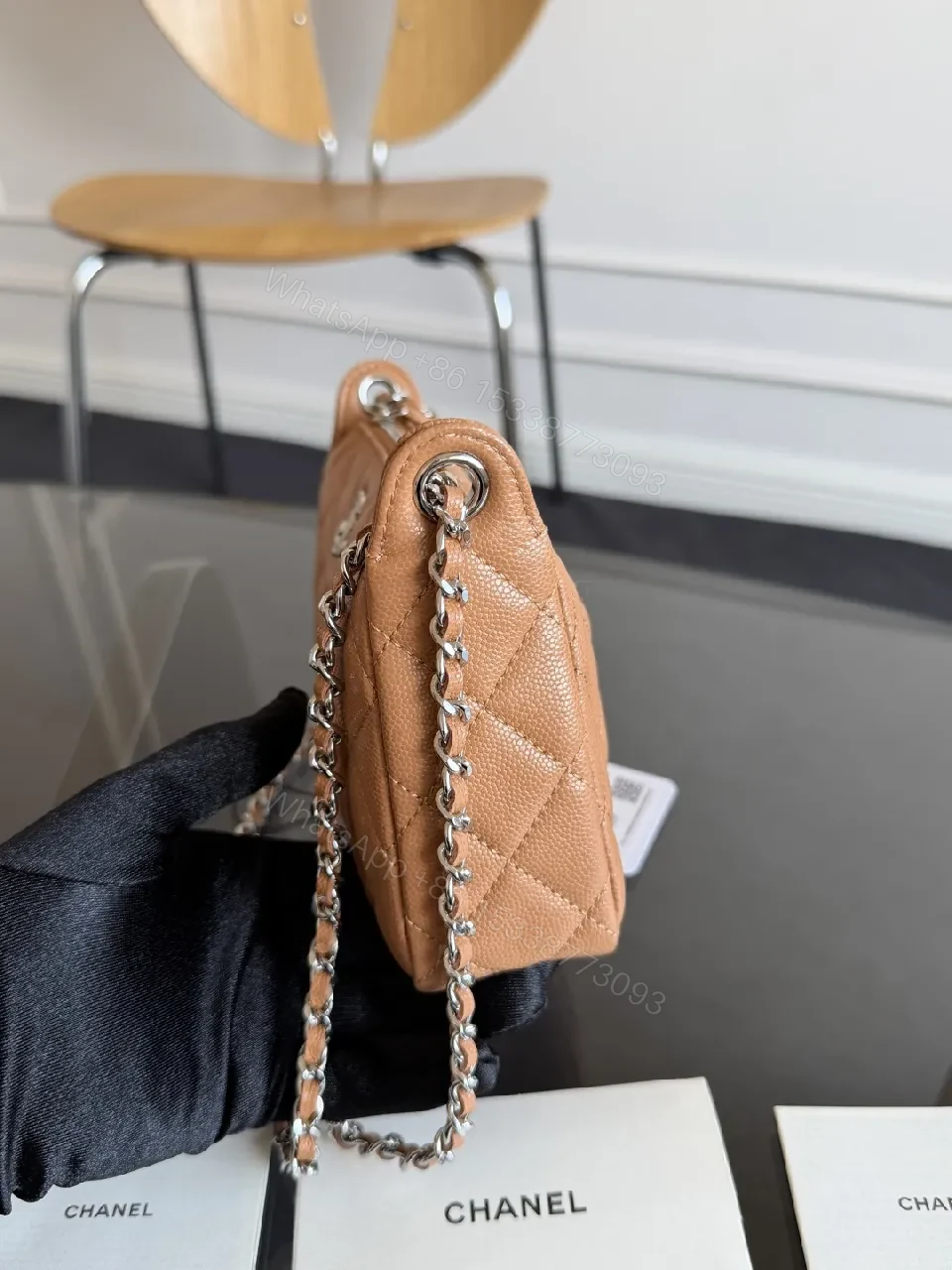 View 6 of Quilted Leather Shoulder Bag: Elegant Compact Chic, Everyday Luxury