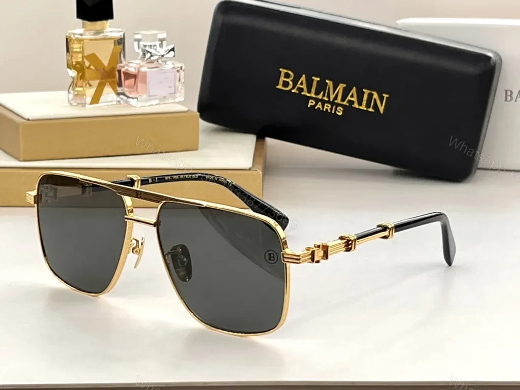 View 2 of Balmain-Inspired Chain-Link Aviator Sunglasses with UV400 Lenses