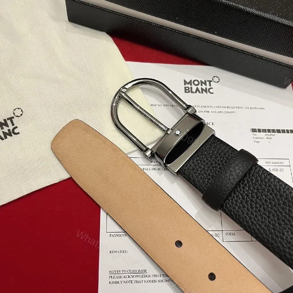 View 6 of Ultra-Premium Black Pebbled Leather Belt - Modern Buckle, Durable Comfort