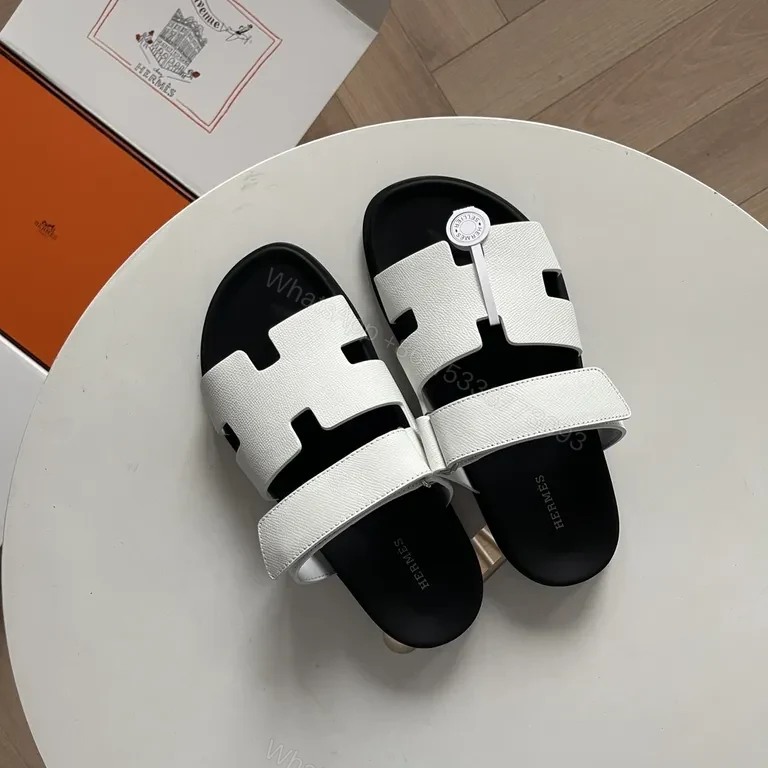 View 8 of White Leather Strap Sandals: Omega Cutouts, All-Day Comfort