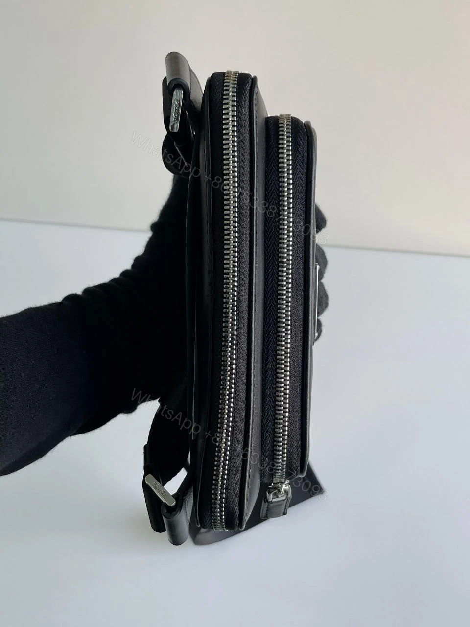 View 4 of Saffiano Leather Black Shoulder Bag