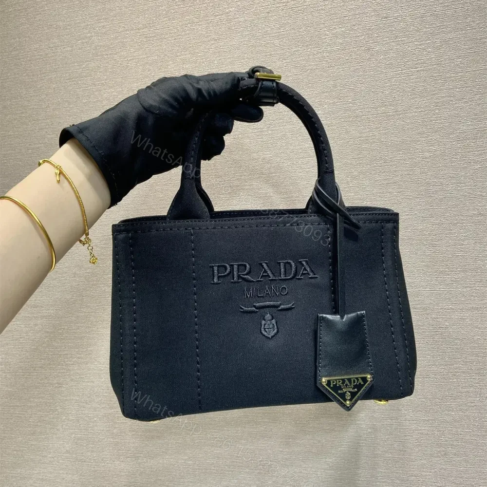 View 10 of 高仿Prada*1BA038刺繡徽標Tote手袋黑色Mini免檢版