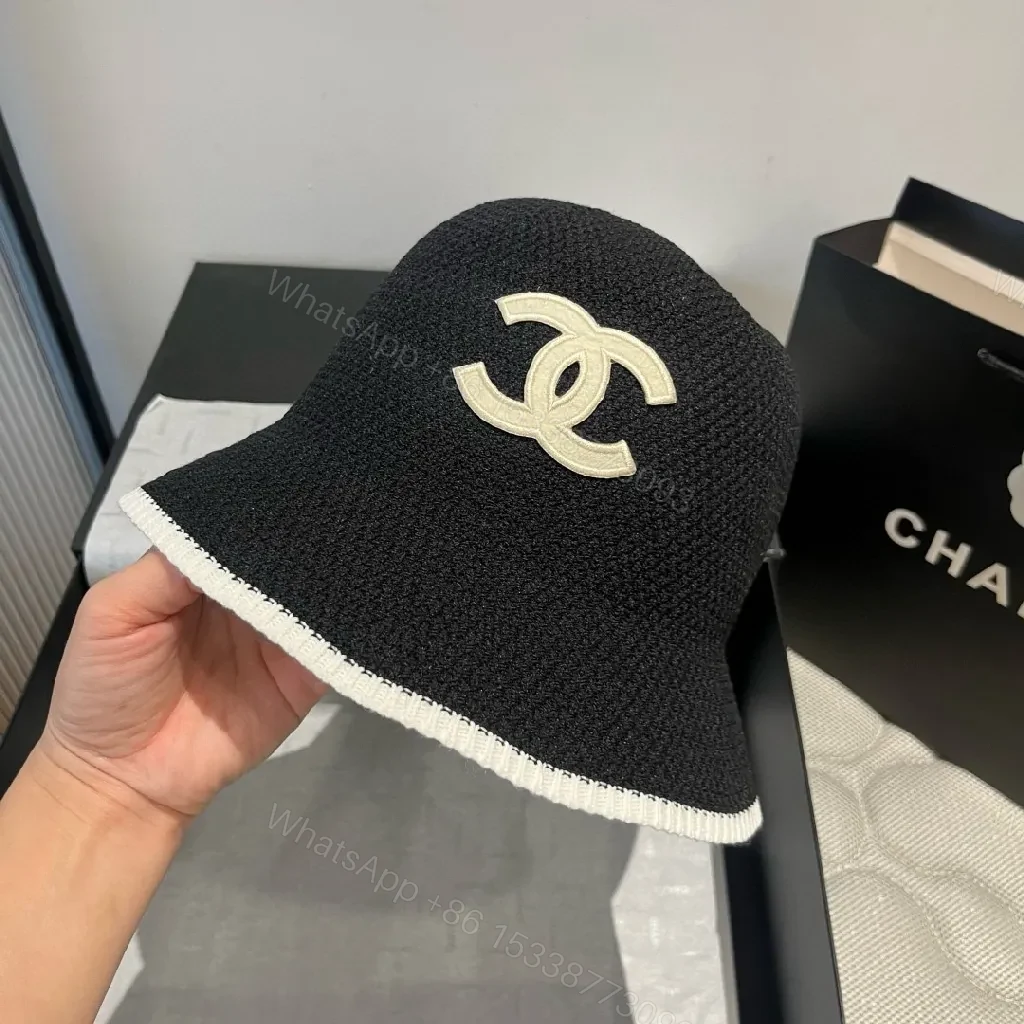 View 8 of Navy Knit Bucket Hat: Luxe Logo, Embossed Detailing