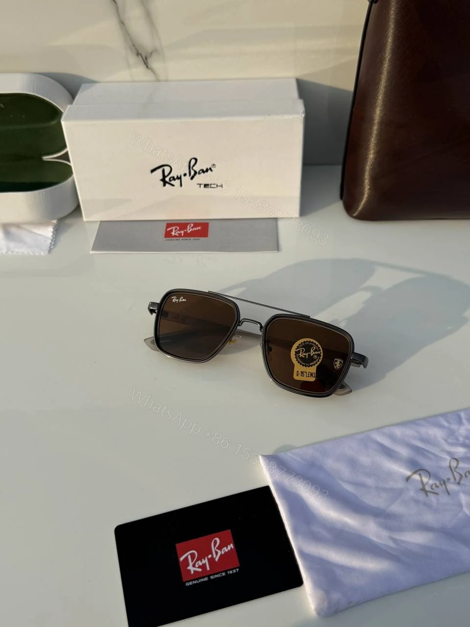 View 2 of First Copy RayBan 06 Grey Brown Sunglasses