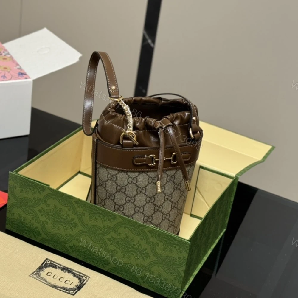 View 3 of Gucci Housebit 1955 Small Bucket Bag Brown 18Cm