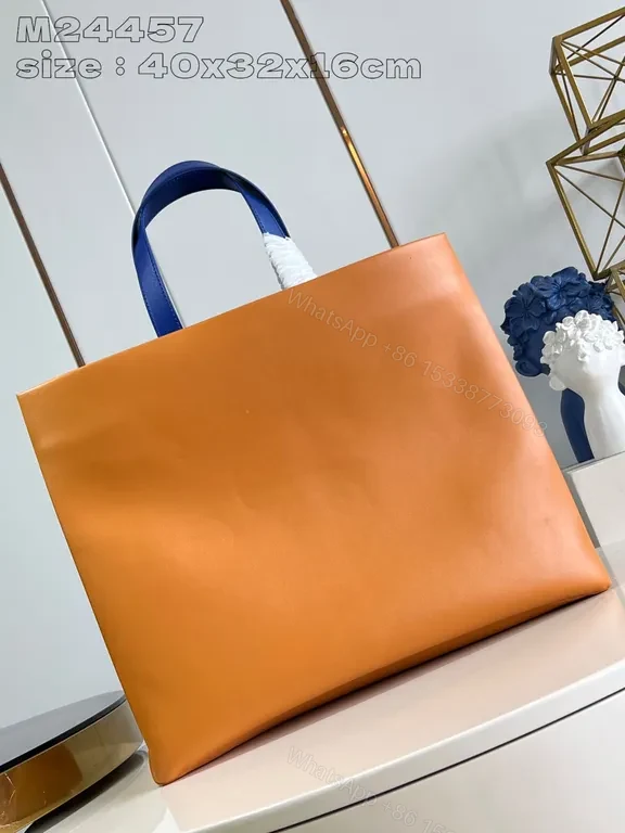 View 5 of Blue Leather-Style Luxe Tote: Modern, Durable, Everyday Statement