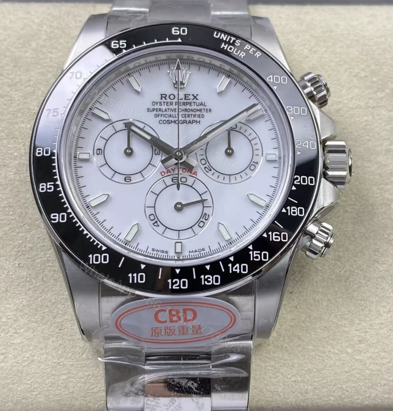 View 3 of Supe Clone Rolex Daytona 126502 Stainless Steel Platinum Rolesium White Grand Feu Enamel Dial (2026)