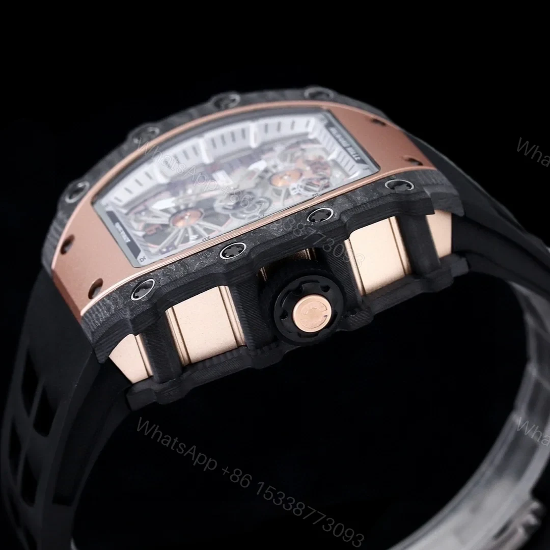 View 6 of Richard Mille RM21-01 Automatic Skeleton Watch 40MM Black Carbon Fiber Case Aerospace Design Premium Edition RM-RM21-01-BLK-CARBON-SKL-40