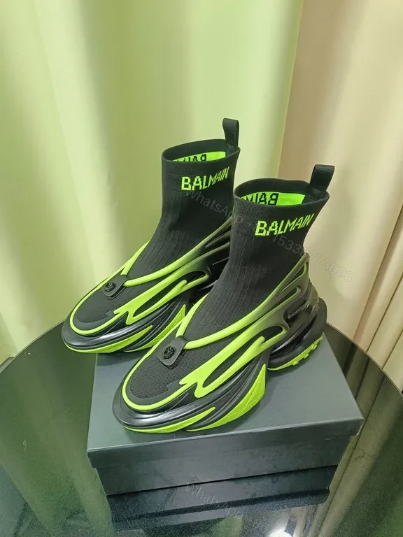 View 5 of Neon Balmain Sock Sneaker: Sculpted City-Edge Comfort