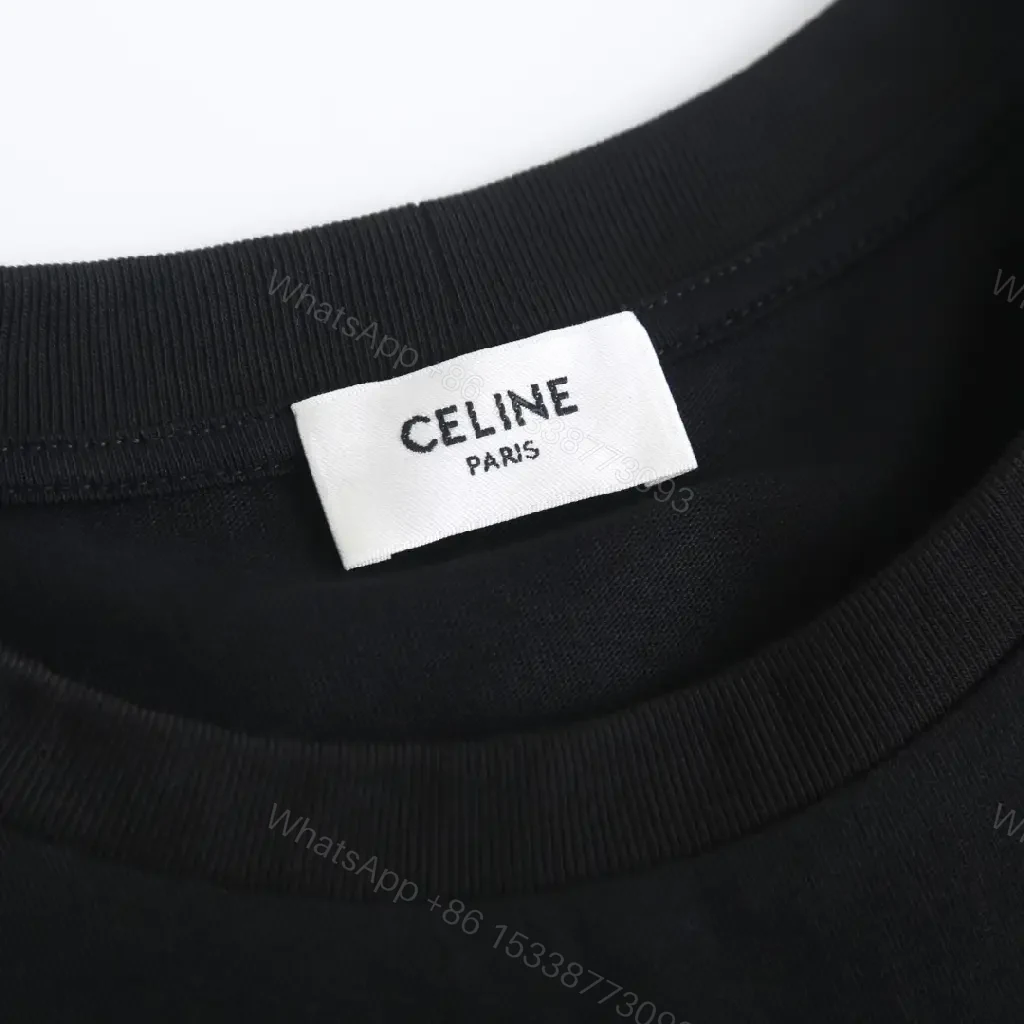 View 9 of Black Cotton Tee with Luxe Logo Graphic, Relaxed Fit, Premium Edge