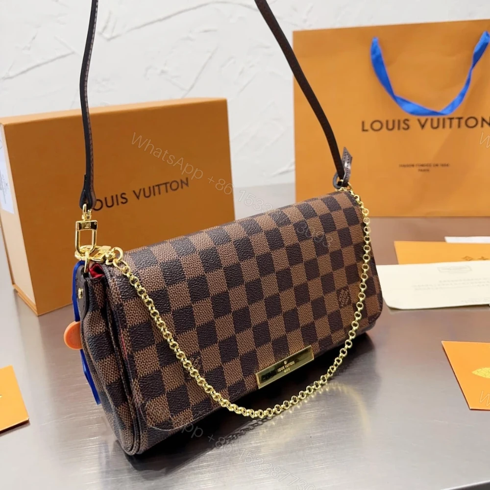 View 3 of Louis Vuitton Favorite MM Damier Ebene Brown 25Cm N41129