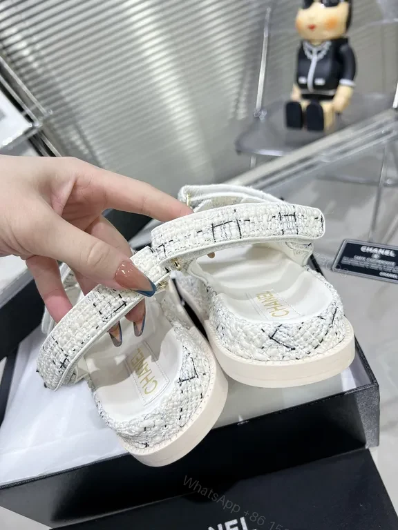 View 8 of Chanel-Influenced Textured Sandals: Couture Comfort