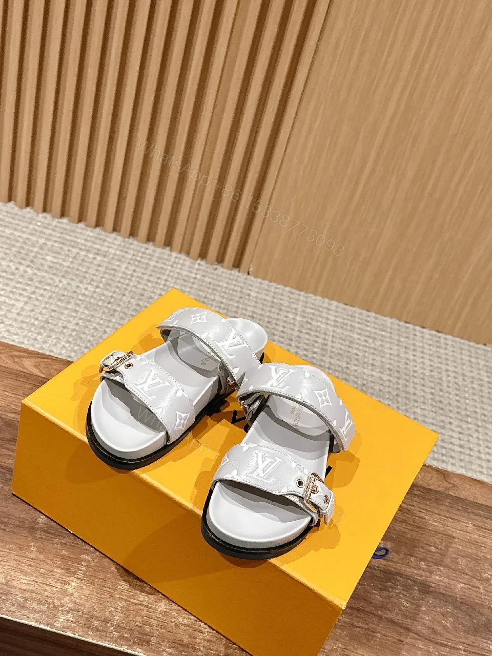 View 6 of White Monogram Sandals: Modern Luxury, All-Day Comfort