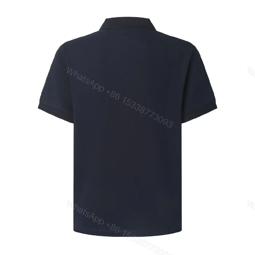 View 2 of Navy Pique Polo: Classic Knit, Luxe Texture, Everyday Style