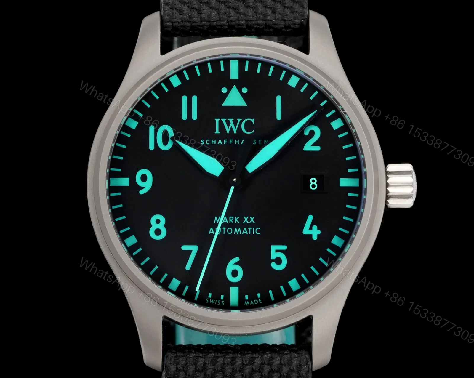 View 4 of IWC Pilot AMG Replica 40MM Premium Black Dial Fabric Strap Edition RG-IWC-PILOT-AMG-40