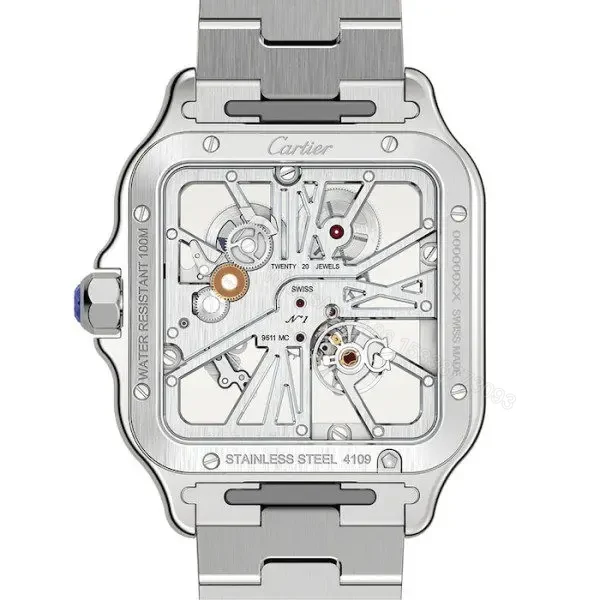View 6 of Replica Cartier Santos de Cartier Men Automatic Silver Stainless Steel Watch WHSA0015