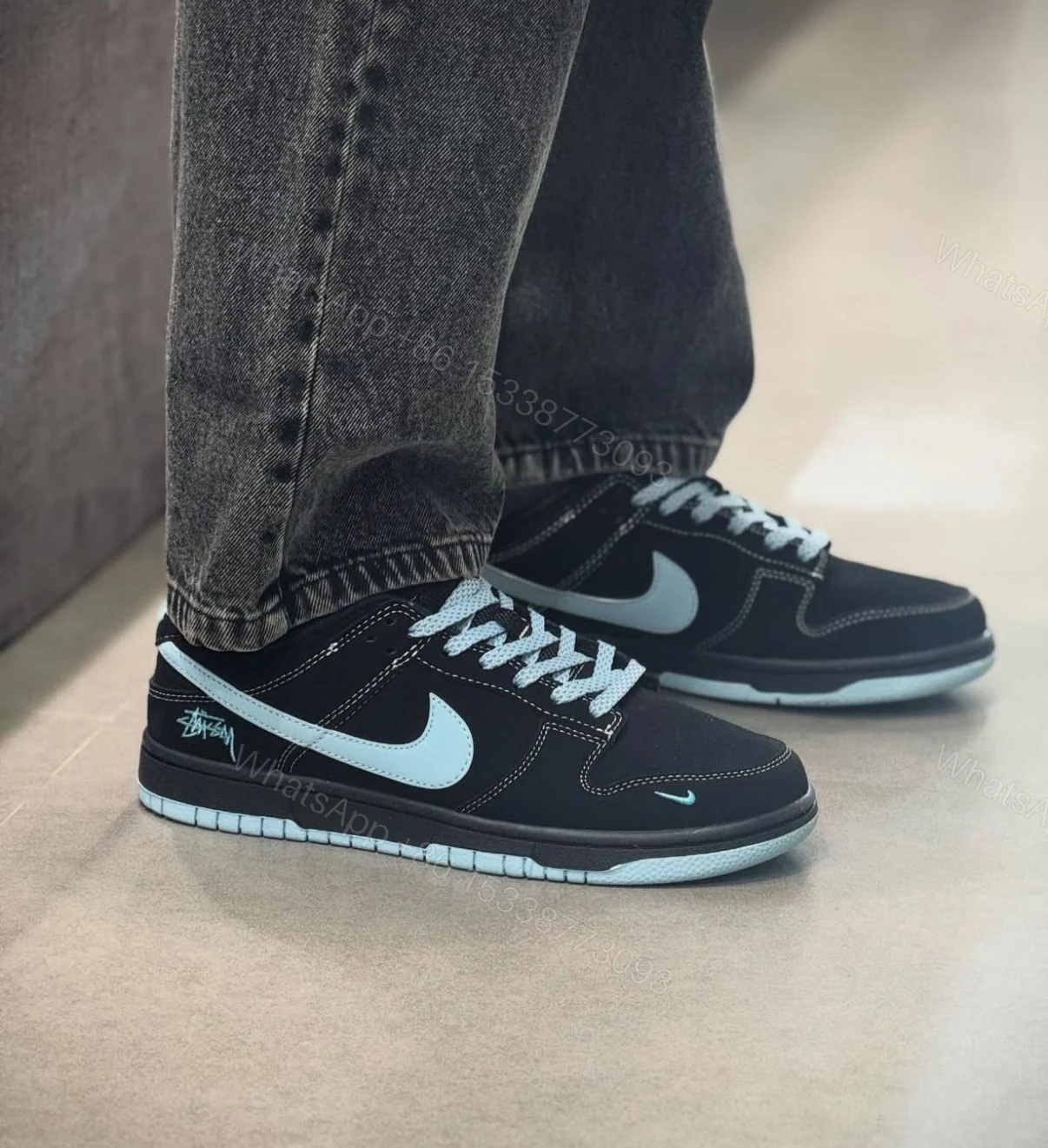 View 3 of FIRST COPY NIKE SB DUNK STUSSY BLACK WHITE 2025