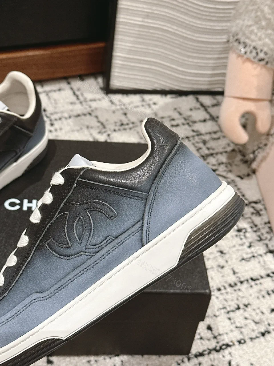 View 3 of Gradient Leather Sneakers: Urbane Comfort, Polished Detail