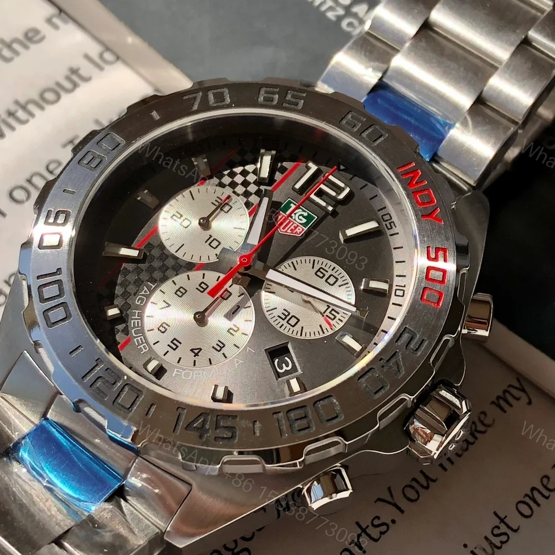 View 8 of TAG Heuer Formula 1 Quartz Chronograph 42 Stainless Steel Indy 500 Bracelet CAU1113.BA0858
