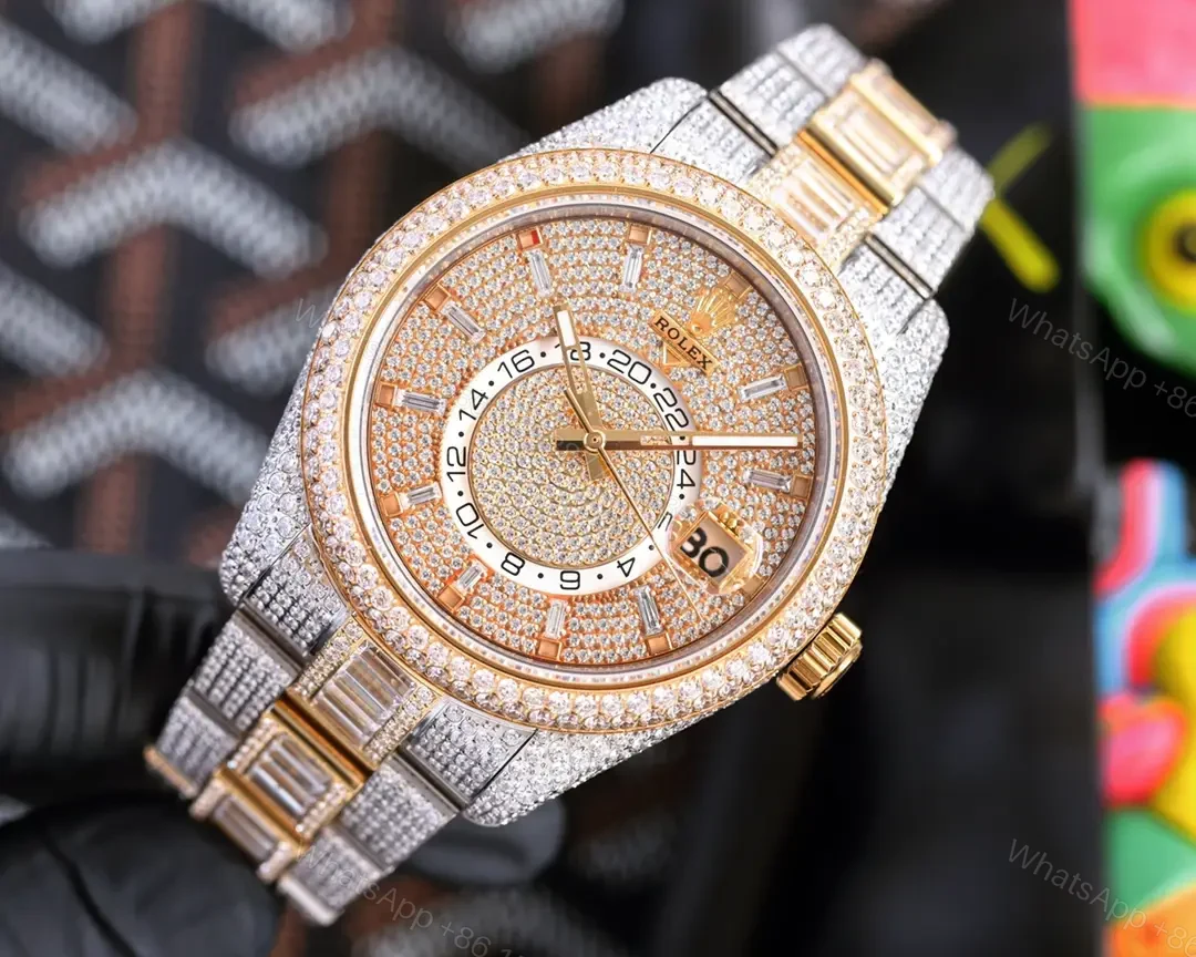 View 3 of Best Rolex Sky Dweller Diamond replica 42MM Two-Tone Oyster Bracelet Edition RG-SKYDWELLER-DIAMOND-TT-OYSTER-42