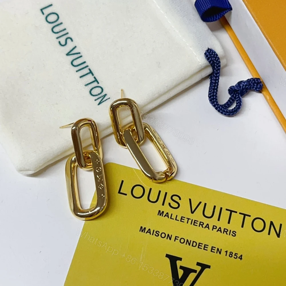 View 5 of LOUIS VUITTON LV EDGE DOUBLE EARRINGS GOLD MP2990