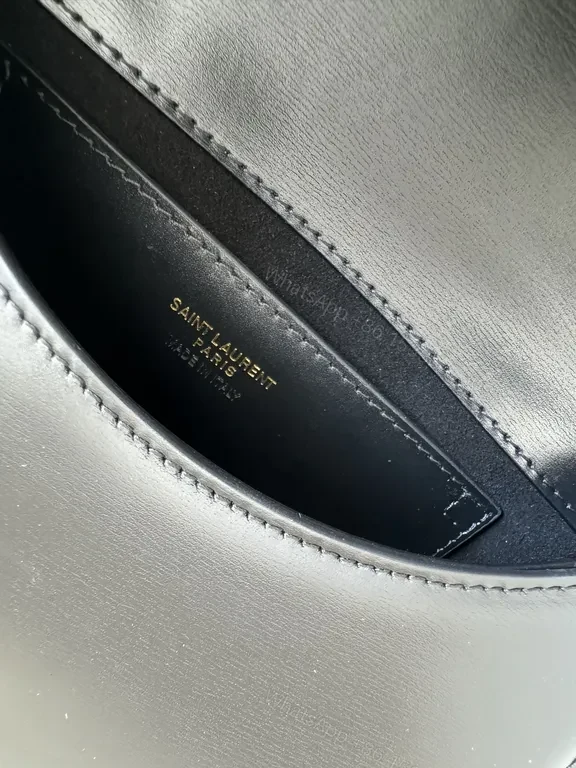 View 6 of Saint Laurent Black Leather Shoulder Bag with Gold Hardware