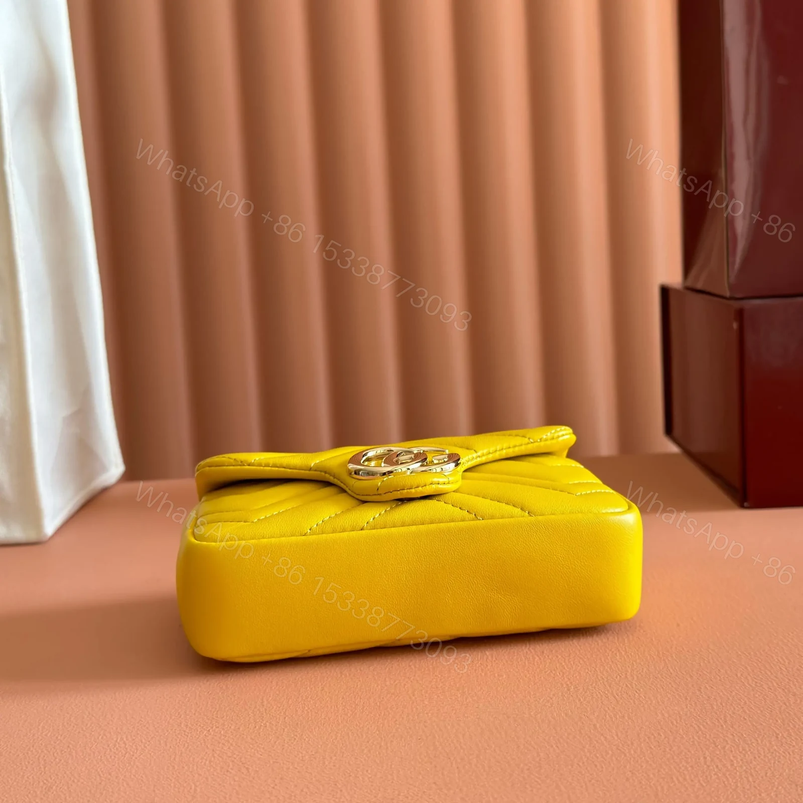 View 3 of GUCCI GG MARMONT BAG 16 IN YELLOW LAMBSKIN