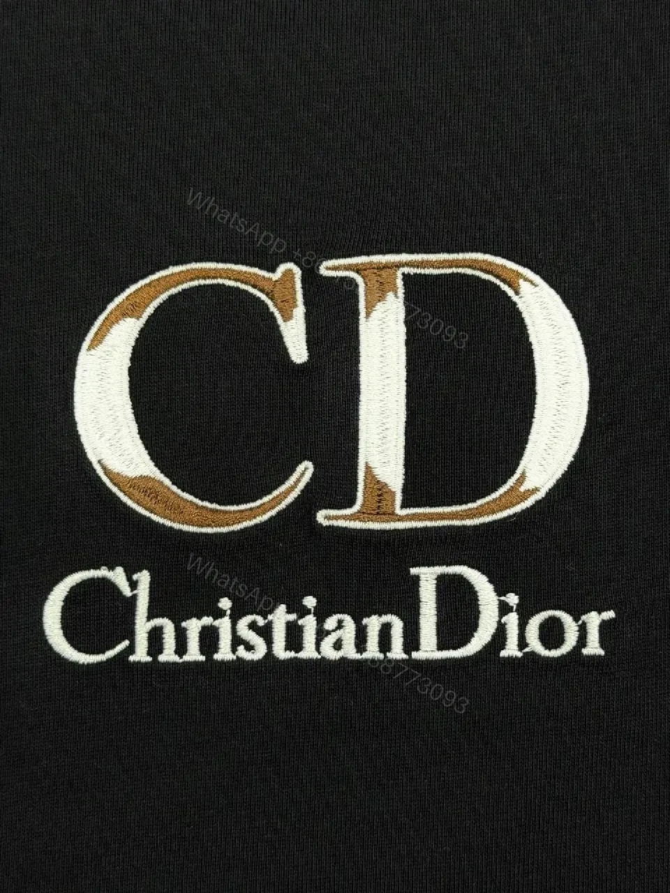 View 4 of Minimalist Black Cotton Tee with Logo Embroidery Luxury Casual Top