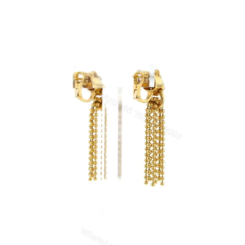 View 4 of 18K Yellow Gold Cartier Panther Diamond Tsavorite Onyx Earrings