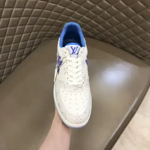 View 8 of LOUIS VUITTON RIVOLI SNEAKERS IN WHITE CALF LEATHER AND MONOGRAM CANVAS – LSVT367