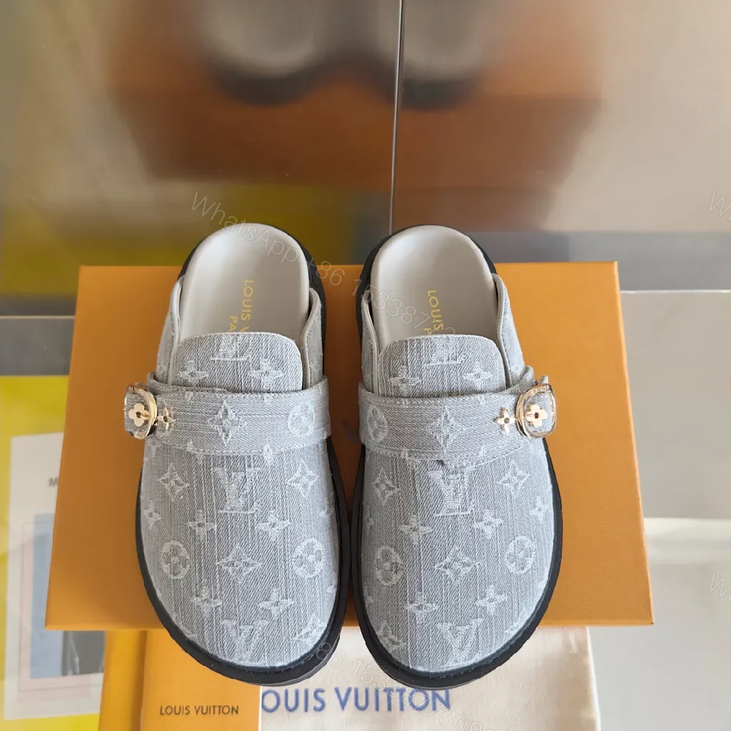 View 2 of Soft Monogram Velour Mules: Elevated Casual Luxury