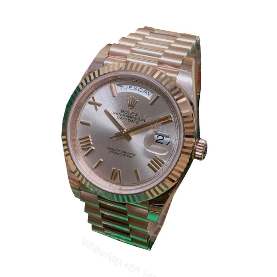 View 2 of Rolex Day-Date 228235 AR Super Clone : 40mm Rose Gold Wrapped Rhodium Dial President with Caliber 3255
