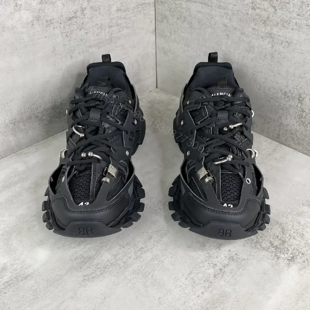 View 3 of Black Synthetic Mesh Street-Chic Arch Sneakers: Bold, Durable, Luxe