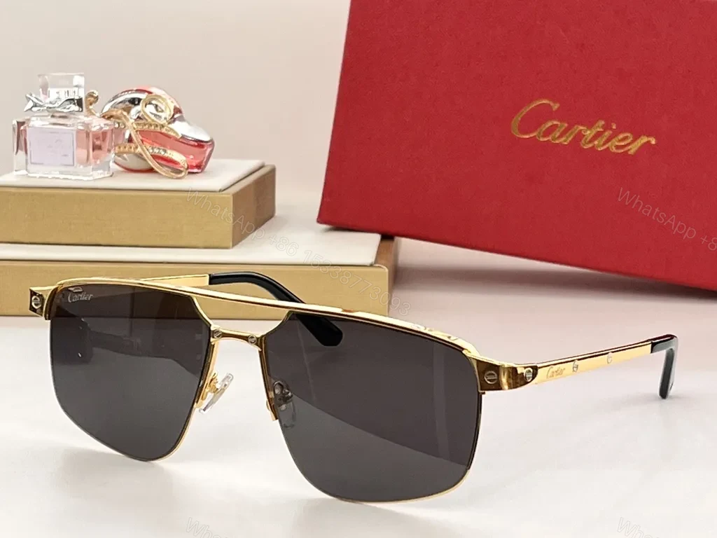 View 6 of Charcoal Cartier Metal Sunglasses: UV400, Polarized, Luxury Style