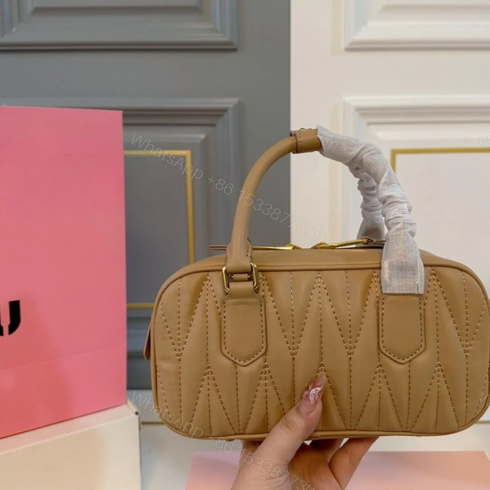 View 3 of MIUMIU ARCADIE MATELASSÉ NAPPA BAG CARAMEL 23CM 5BB142 AN88 F098L V OON