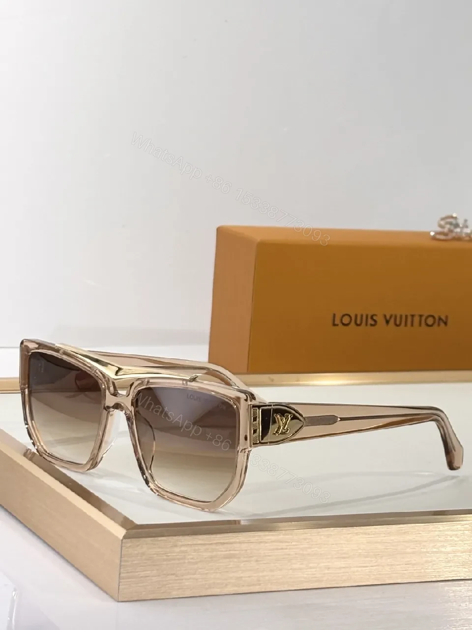 View 7 of Tortoise Acetate Sunglasses: Oversized Square, LV Hardware, UV400