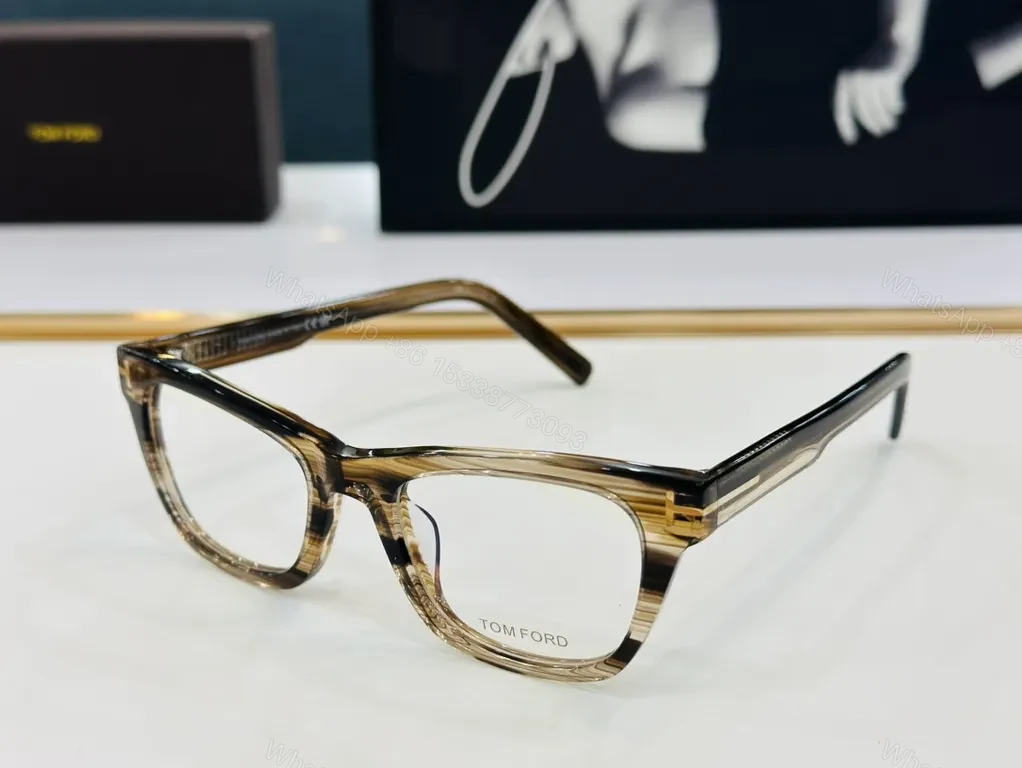 View 6 of Black Acetate Eyeglasses | TOM FORD Luxury + Gold Accents, Full-Rim, All-Day Comfort