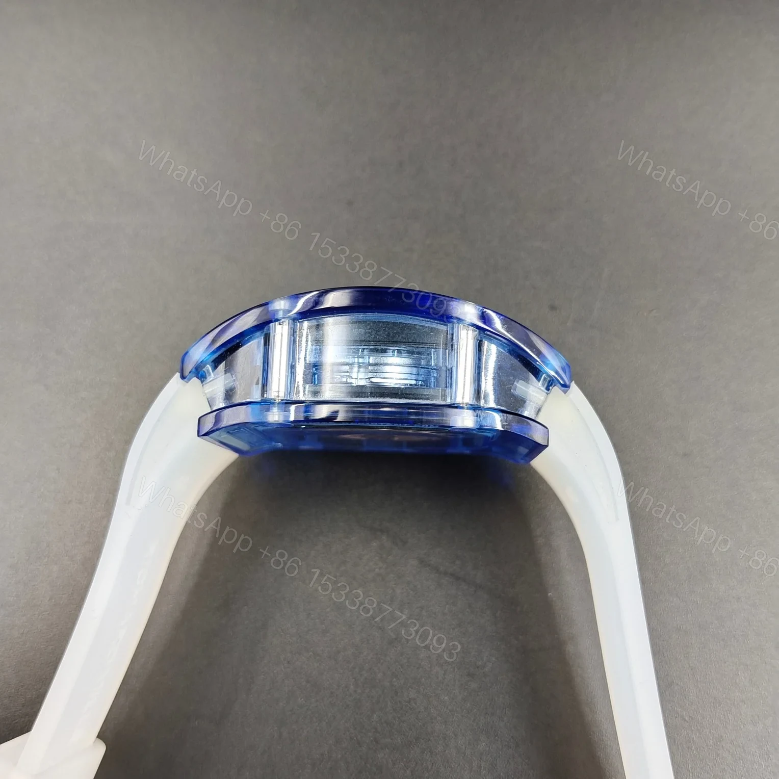View 5 of Richard Mille RM07-02 Gemset Sapphire Automatic Watch Blue Sapphire Case White Strap CRMA5 Movement Premium Edition RM-RM07-02-GS-BLU-WHT