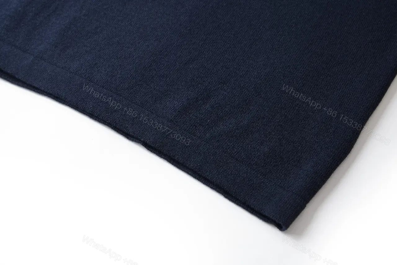 View 9 of Dark Navy Knit Crewneck Tee with Subtle LV Logo Texture