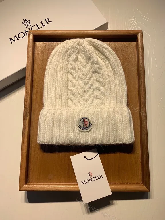 View 2 of Cozy Ivory Knit Beanie & Scarf Set â€” Moncler Style