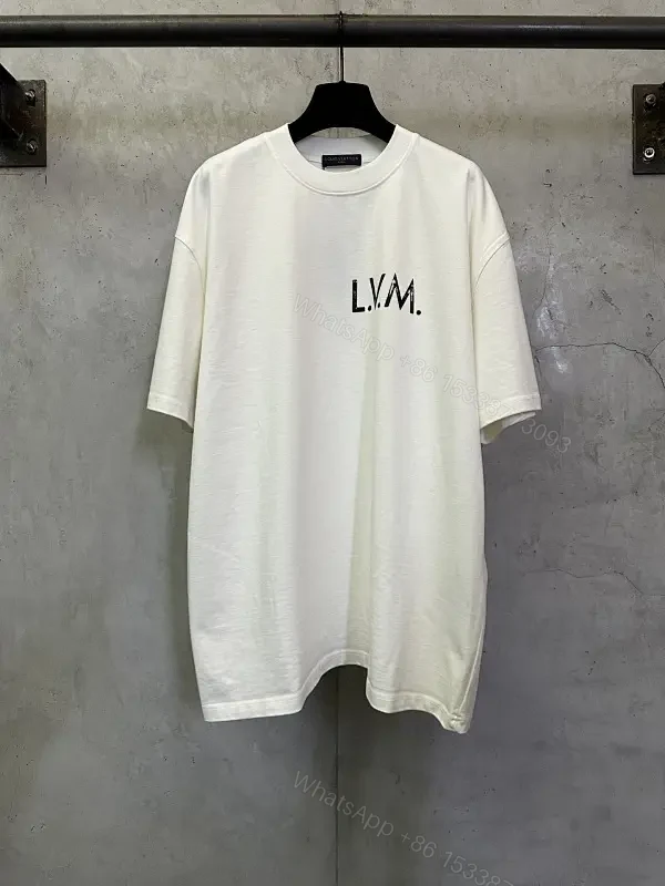 Minimalist White Tee with Subtle LV.M. Marking — Premium Everyday Wear — view 1